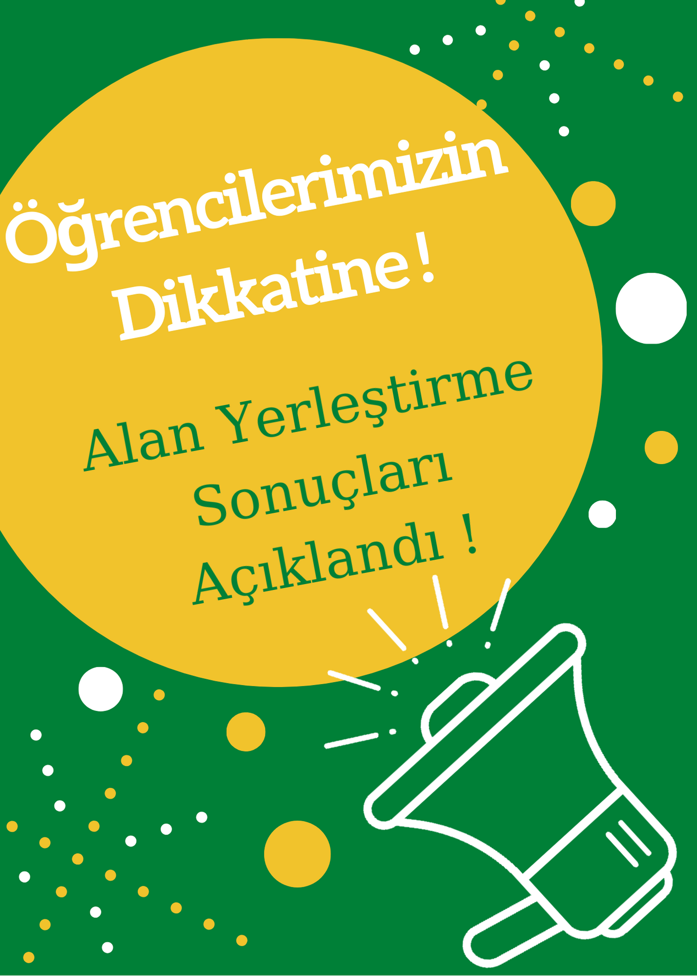 Alan Tercihleri Yayınladı !!