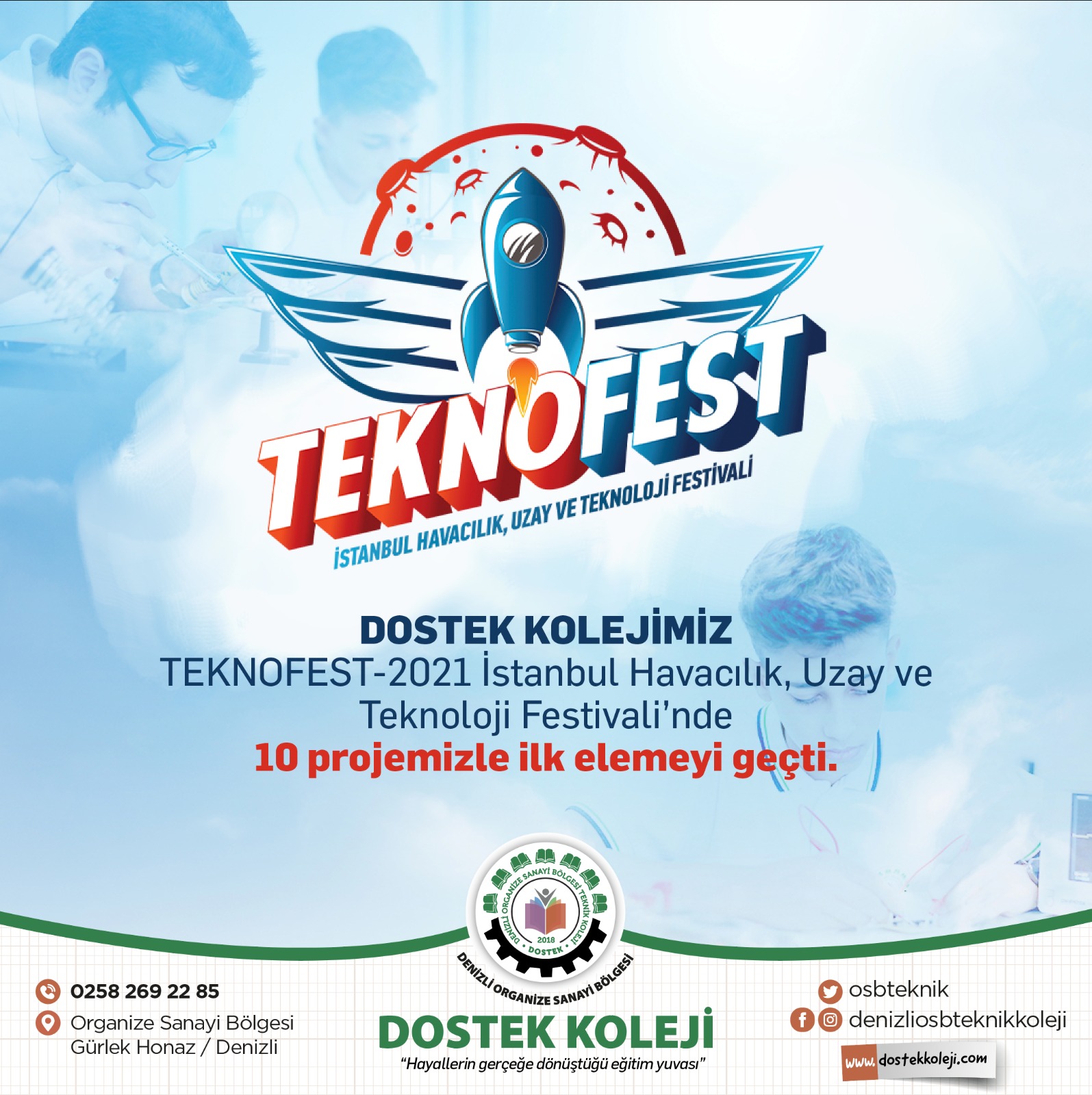 Teknofest 2021'de 10 Proje ile İlk Elemeyi Geçtik!