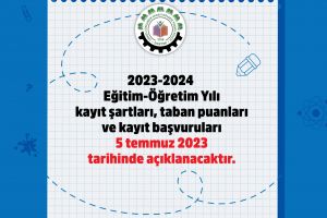 Başvuru Bilgileri 5 Temmuz tarihinde açıklanacaktır.