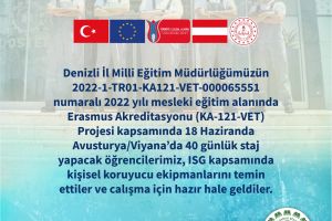 2022-1-TR01-KA121-VET-000065551 Numaralı Erasmus Akreditasyonu Projesi Kapsamında Avusturya /Viyana da  40 Günlük Staj Yapacak Öğrencilerimiz Kişisel Koruyucu Ekipmanlarını Temin Ettiler ve Çalışma İçin Hazir Hale Geldiler.