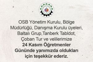 Tüm Öğretmenlerimizin Öğretmenler Günü Kutlu Olsun