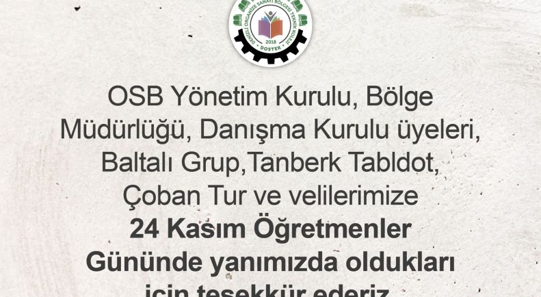 Tüm Öğretmenlerimizin Öğretmenler Günü Kutlu Olsun