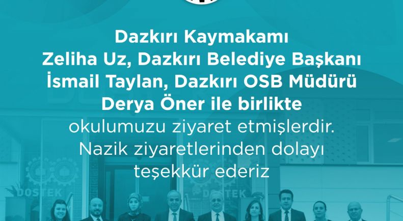 Nazik Ziyaretlerinden Dolayı Teşekkür Ederiz