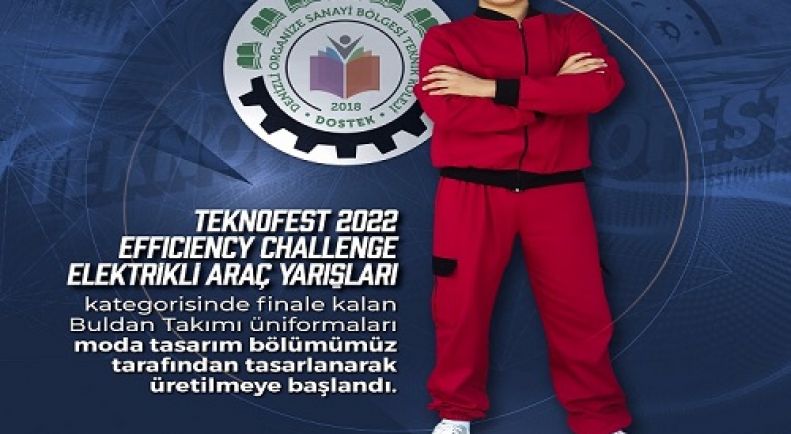 Elektrikli Araç Yarışları kategorisinde finale kalan Buldan Takımı üniformaları moda tasarım bölümümüz tarafından tasarlanarak üretilmeye başlandı.